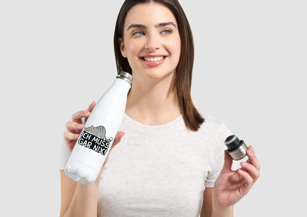 EKG Herzschlag Dachshund Dackel Teckel für Hundebesitzer - Edelstahl Thermosflasche